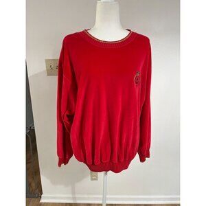 EUC Vintage Liz Claiborne Red Vintage terry cloth pullover sweater/sweatshirt wi